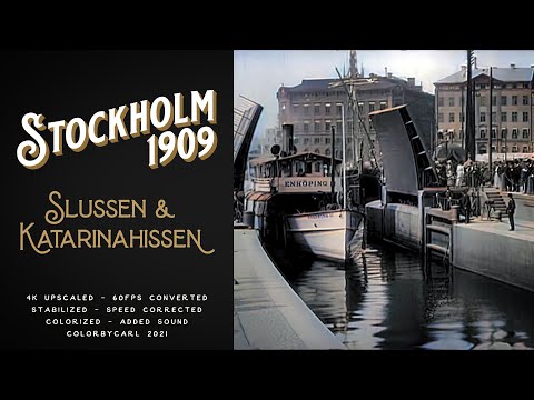 Estocolmo 1909: Slussen & Katarinahissen - Remasterizado 4K 60fps