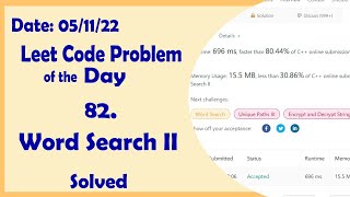 YouTube video '212 || Word Search II || Leetcode Daily Challenge'