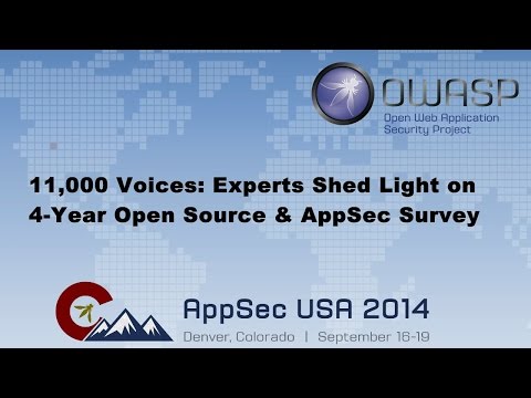 Image thumbnail for talk 11,000 Voices: Experts Shed Light on 4-Year Open Source & AppSec Survey