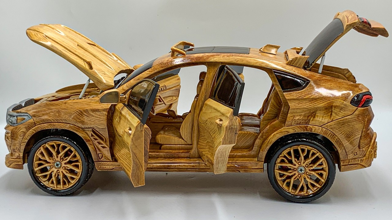 Wood Carving - Highly Detailed Wooden BMW X6 - Woodworking Art