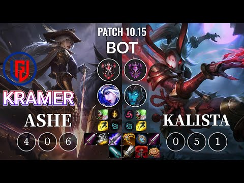 LGD Kramer Ashe vs Kalista Bot - KR Patch 10.15