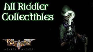 Batman: Arkham Asylum - All Riddler Collectibles (HD,60fps)