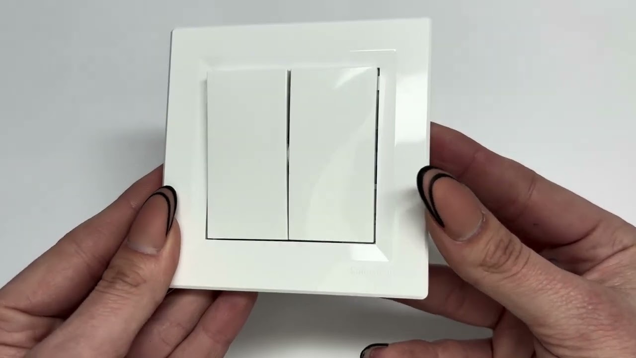 Выключатель двухклавишный SCHNEIDER Asfora белый с рамкой EPH0300121