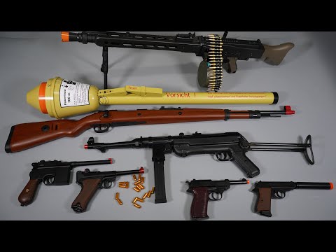 WW2 Shell ejecting Toy Gun - MP40 MG42 Luger P08 Nerf Gun and Airsoft  Realistic Toy Guns Collection