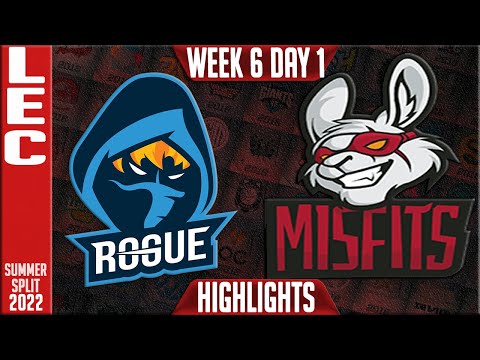 RGE vs MSF Highlights | LEC Summer 2022 W6D1 | Rogue vs Misfits Gaming