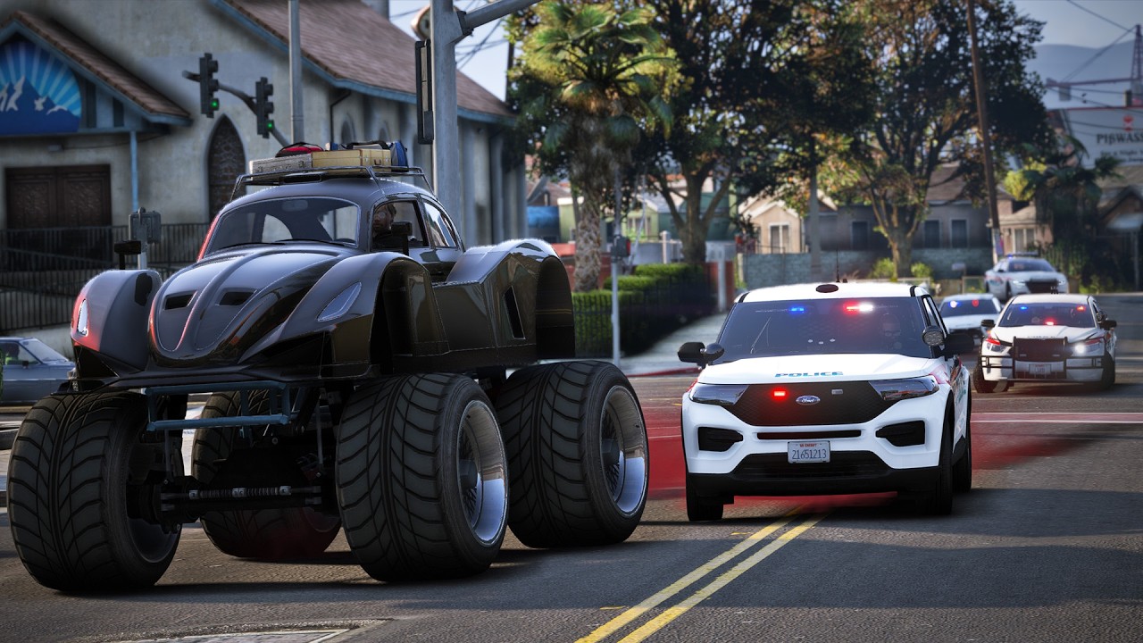 We're The Cops For This Pursuit Getaway Challenge in GTA RP