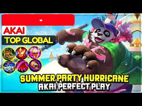 Summer Party Hurricane, Akai Perfect Play [ Top Global Akai ] ..no name - Mobile Legends