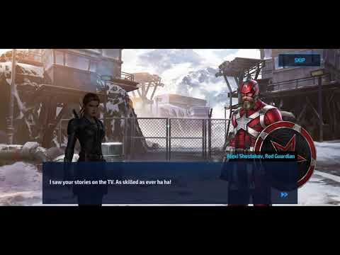 Conversation between Yelena belova, Black widow and Red guardian Future Fight game play 4