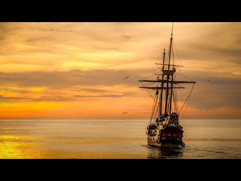 Pirate Ship Ambience | Сreaks of Wood, Sounds of Seagulls And Waves | Background For Sleep | 8 Hours