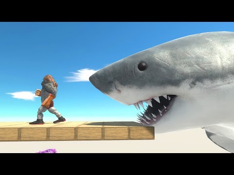 Great White Shark Attack from Below - Animal Revolt Battle Simulator