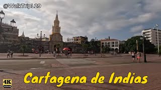 Cartagena de Indias [4K] 🚶📹🎨🎉❤️🌏#walktripl29 #travel #colombiancity #trip #tour #cartagena