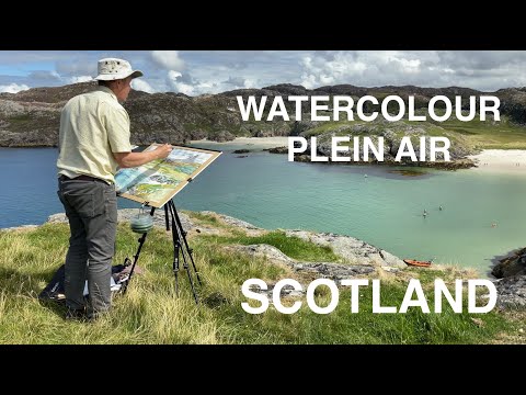 Large Plein Air Watercolour of the West Coast of Beautiful, Sunny Scotland
