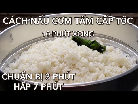 Cách nấu cơm tấm cấp tốc. 10 phút nấu xong một nồi cơm bạn có tin không. Cơm chín đều rất ngon.