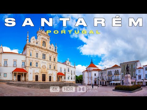 Santarém Portugal🇵🇹: Uma cidade moderna com uma história gótica. Passeio a pé em 4K