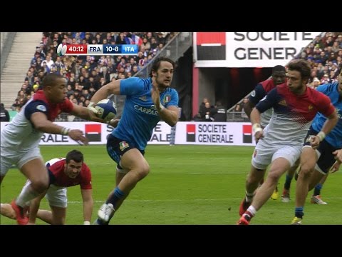 Brilliant Canna offload almost puts Campagnaro over! | RBS 6 Nations
