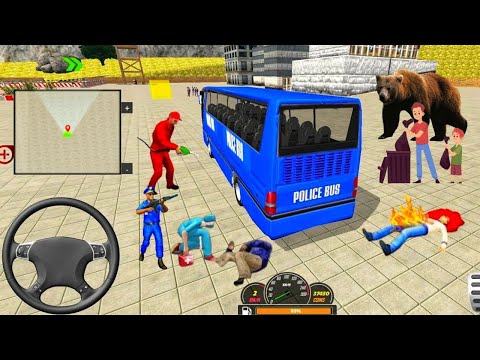 US Police Bus Driving Simulator Offroad Transport Bus Duty Android Gameplay#9