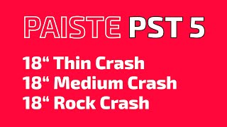 Video thumbnail for PAISTE PST 5 - 18" Thin, Medium & Rock Crash by TABRI VIDEOS
