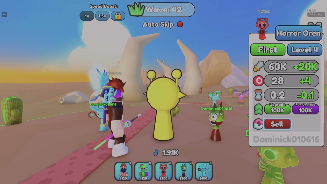 Roblox Sprunki tower defence horror sun