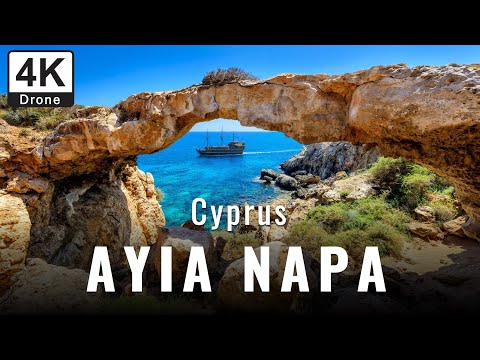 Ayia Napa Cyprus 🇨🇾 4K Drone Tour | Beaches, Sea Caves & Marina