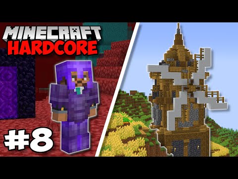 Building A WINDMILL & Full Netherite Armor! - Minecraft 1.18 Hardcore (#8)