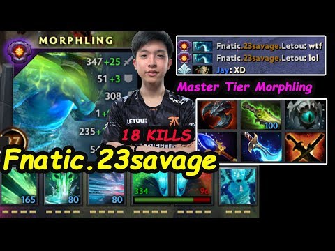 Fnatic 23savage [Morphling] Signature Hero Master Tier Repicate Everything Dota 2 7.26 pro Gameplay