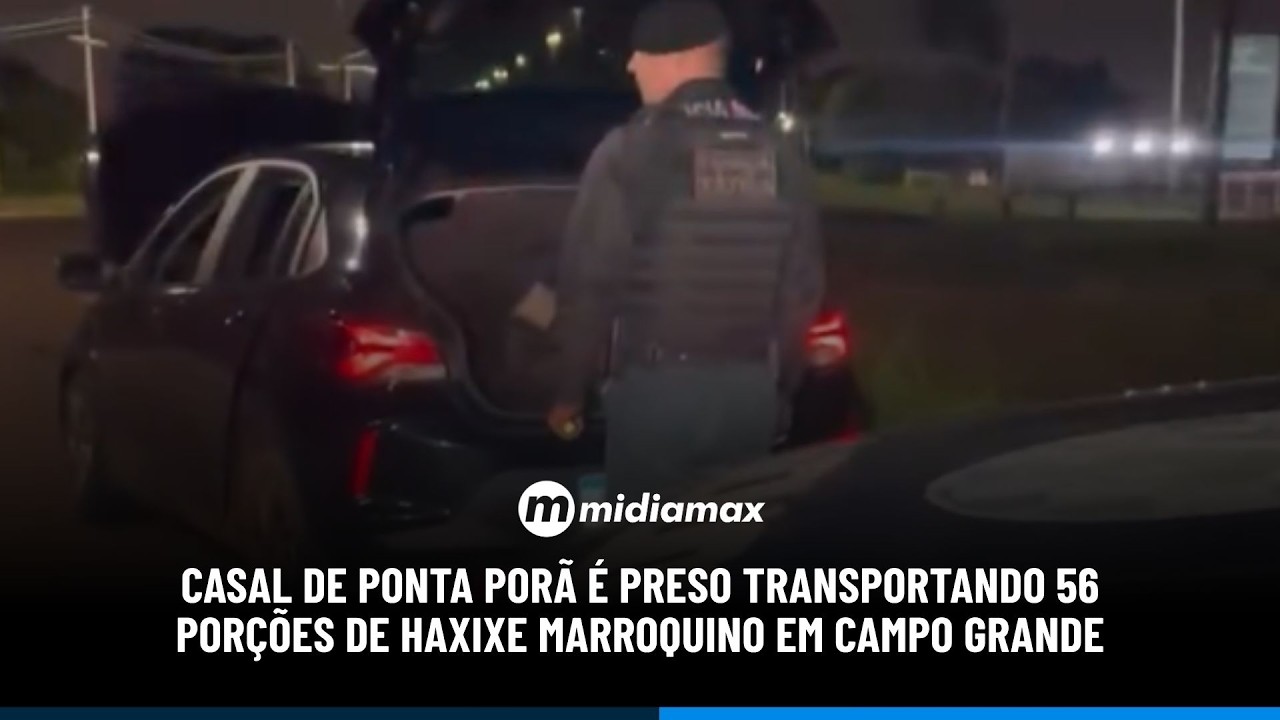 VÍDEO: Casal de Ponta Porã é preso transportando 56 porções de haxixe marroquino em Campo Grande