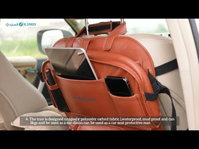 منظم أغراض لكل السيارات- يحافظ على ترتيب السيارة، يوفر طاولة طعام عملية، يحمي مسند الرأس من الأوساخ،ضمان 3 سنوات
