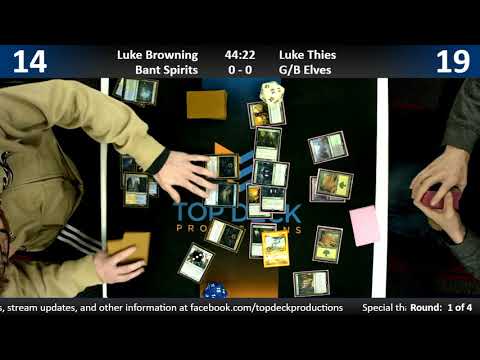 Modern w/ Commentary 1/15/19: Luke Browning (Bant Spirits) vs. Luke Thies (G/B Elves)
