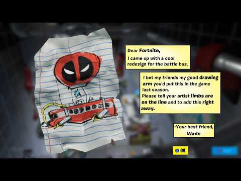 Fortnite: "Find Deadpool's Letter to Epic Games"