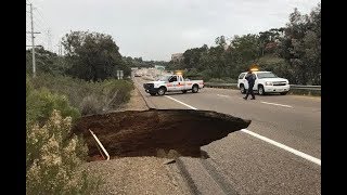 Huge sinkhole shuts down NB I-805 Kearny Villa Road off-ramp