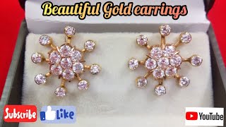 gold czds changeable earrings with weight and price // gold seven stone czds earrings with frames