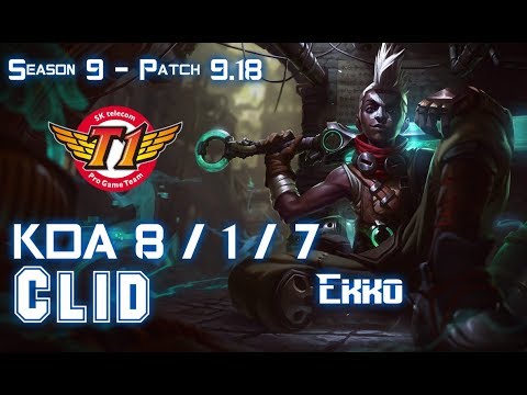 SKT T1 Clid EKKO vs OLAF Jungle - Patch 9.18 KR Ranked