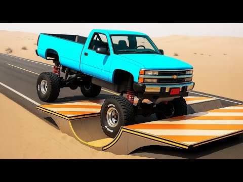 Cars vs Upside Down Speed Bump Challenge #21 in BeamNG Drive!