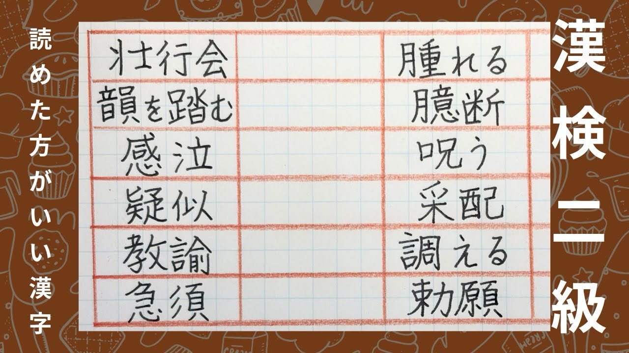読めた方がいい漢字