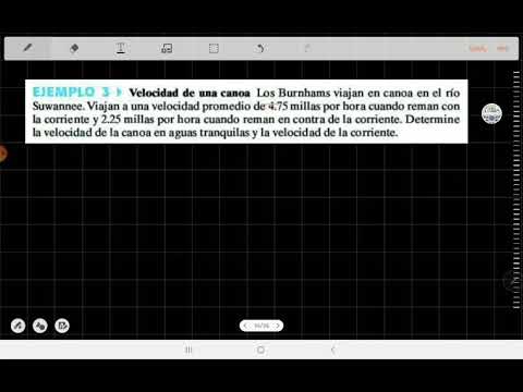 Aplicaciones y resolución de problemas 3 - Velocidad de una canoa