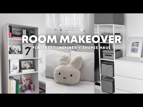 aesthetic room makeover 2025 ★⋆.˚shopee haul, pinterest inspired, ikea, minimalist, desk setup