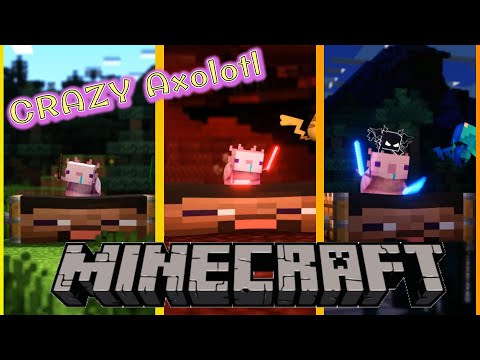 【Crazy Minecraft】Let's go❗ Axolotl plays Drums🤣🤣👍【compilation】#Parotter