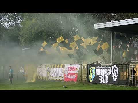 Doping kibiców podczas meczu Czarni Połaniec - Siarka Tarnobrzeg