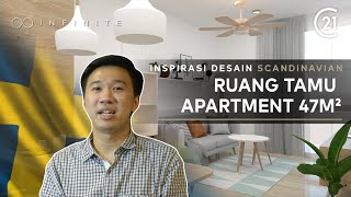 DESAIN SCANDINAVIAN RUANG TAMU APARTEMEN 47M2 | #InfiniteC21