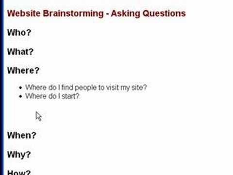 Website Brainstorming -- Asking Questions
