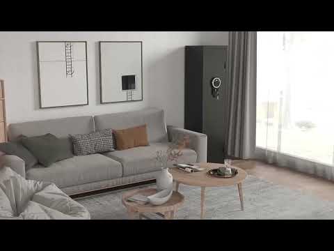 Kavey Biometric Fingerprint Gun Safe, Quick Access Gun Cabinets with LE