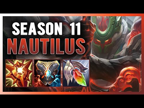 SEASON 11 NAUTILUS SUPPORT GUIDE AND GAMEPLAY | BUILD+RUNES