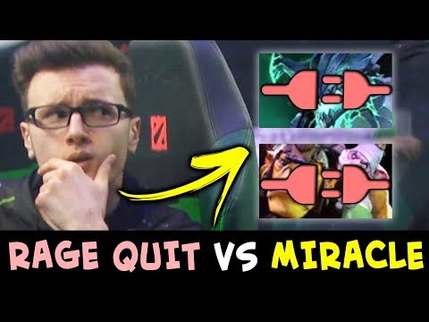 Miracle makes mid RAGE QUIT ABANDON in 2 games
