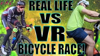 I RACED a PRO CYCLIST in VR with him in the REAL World!