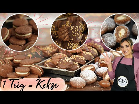 1 Teig - 3 Plätzchen / Schoko-Edition / ganz einfach 3 völlig unterschiedliche Kekse backen