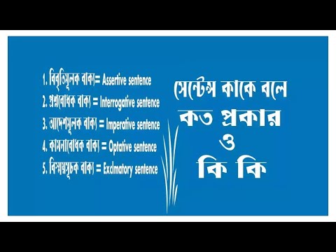 সেন্টেন্স কাকে বলে কত প্রকার ও কি কি