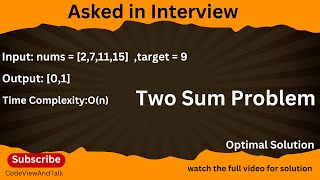 2 Sum Problem  | Two Sum-Leetcode-1 | DSA | Optimal Solution | Hashmap | 2 sum Solution in Java