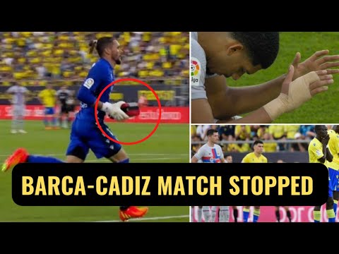 Barcelona vs Cadiz Match Stopped | Fan Collapsed | Medical Emergency in the Stands |Cadiz Goalkeeper