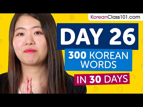 Day 26: 260/300 | Learn 300 Korean Words in 30 Days Challenge