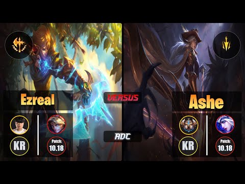 Clid EZREAL (ADC) [Conqueror] VS ASHE - Challenger KR Patch 10.18